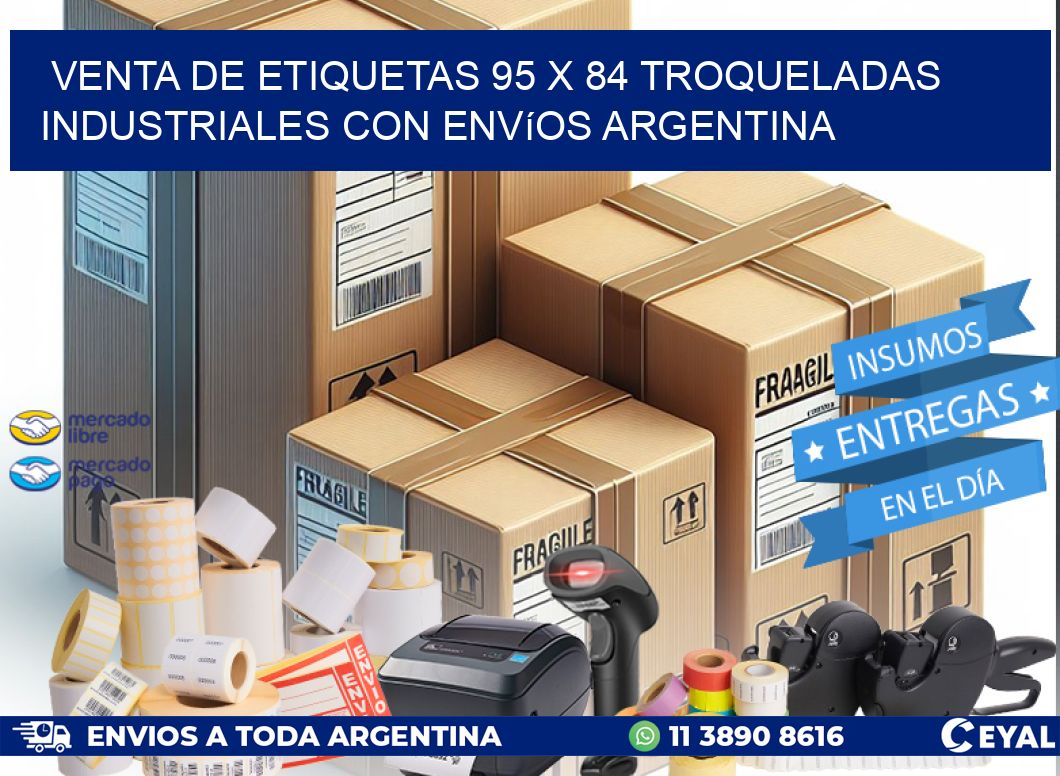 Venta de etiquetas 95 x 84 troqueladas industriales con envíos Argentina