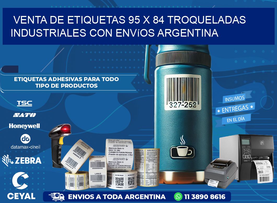 Venta de etiquetas 95 x 84 troqueladas industriales con envíos Argentina