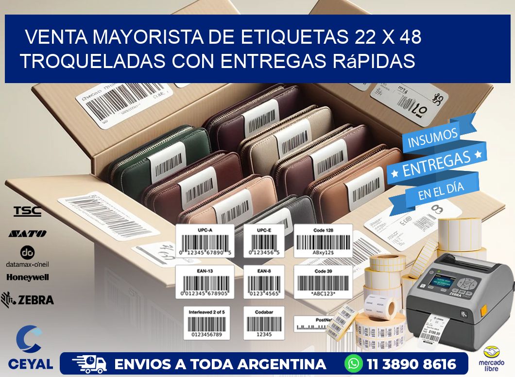 Venta mayorista de etiquetas 22 x 48 troqueladas con entregas rápidas