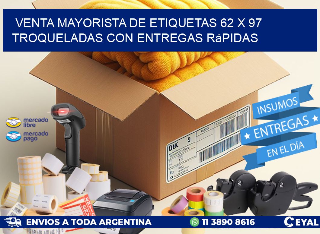 Venta mayorista de etiquetas 62 x 97 troqueladas con entregas rápidas