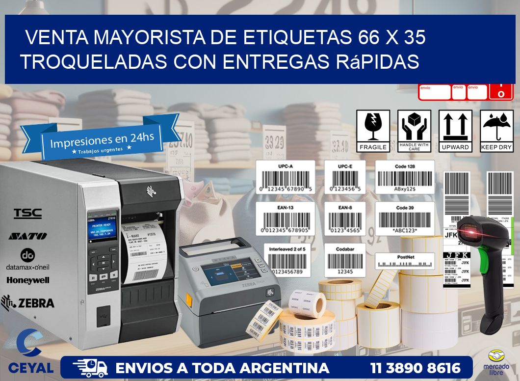 Venta mayorista de etiquetas 66 x 35 troqueladas con entregas rápidas