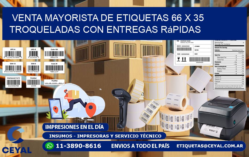 Venta mayorista de etiquetas 66 x 35 troqueladas con entregas rápidas