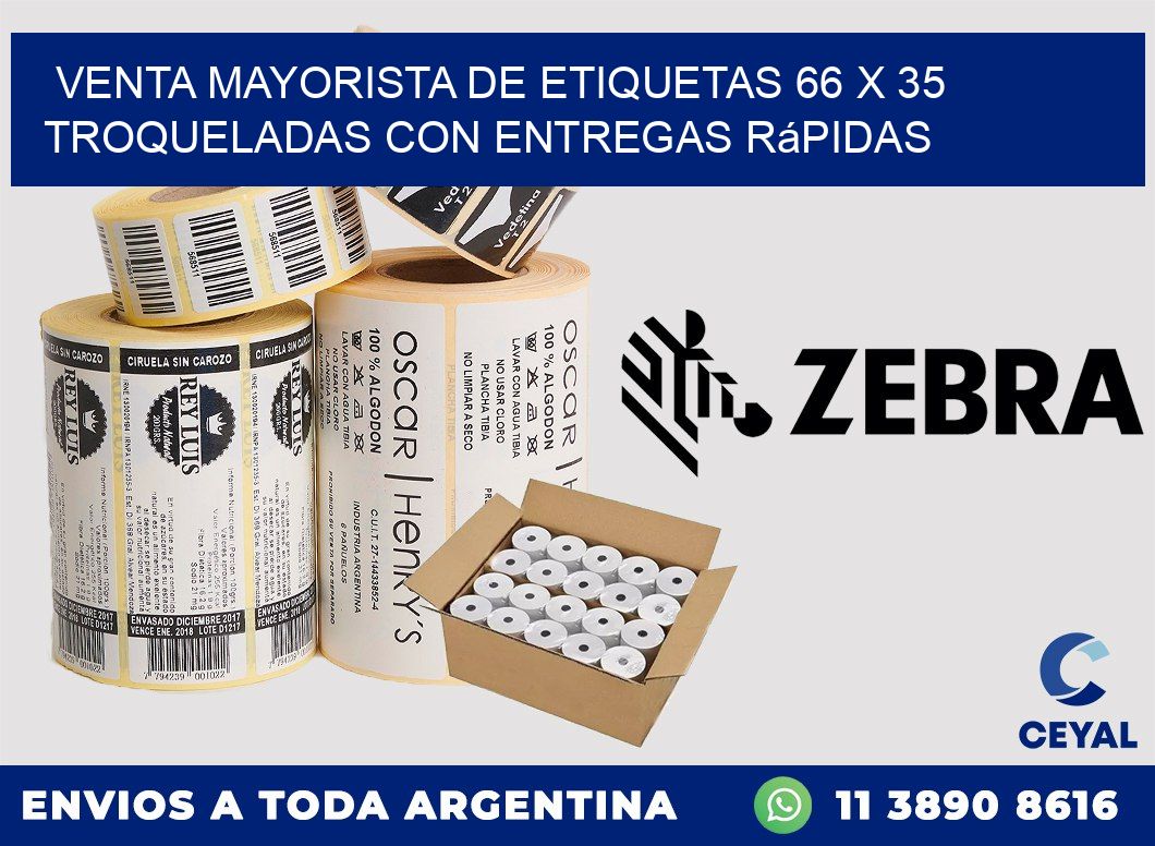 Venta mayorista de etiquetas 66 x 35 troqueladas con entregas rápidas