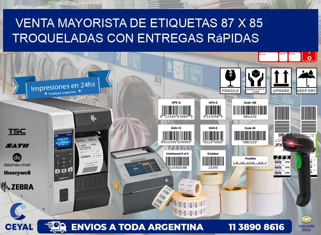 Venta mayorista de etiquetas 87 x 85 troqueladas con entregas rápidas