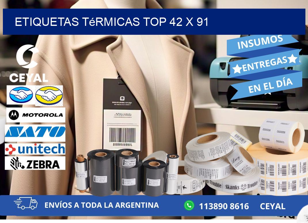 etiquetas Térmicas top 42 x 91
