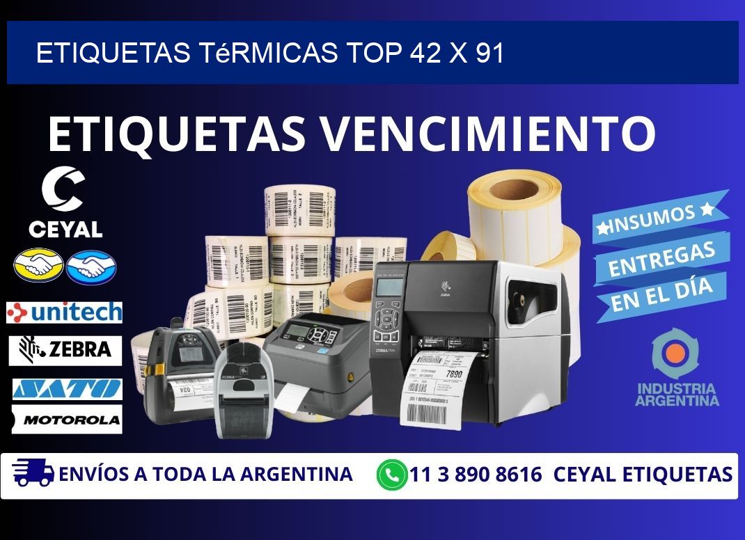etiquetas Térmicas top 42 x 91
