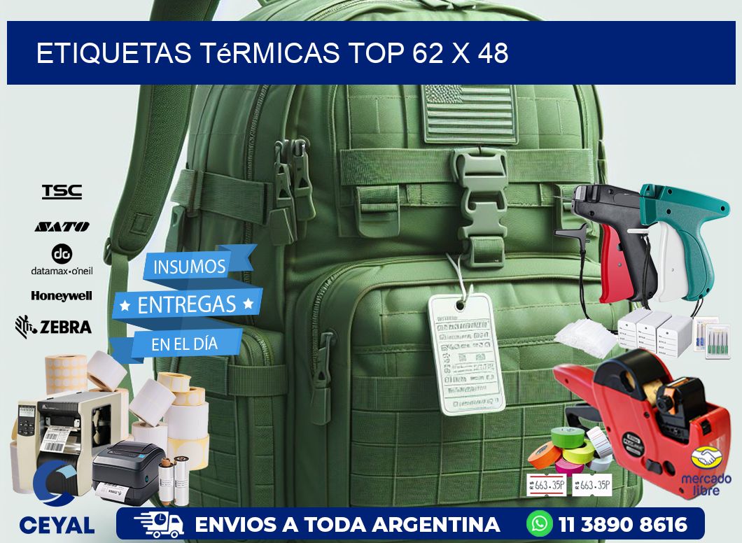 etiquetas Térmicas top 62 x 48