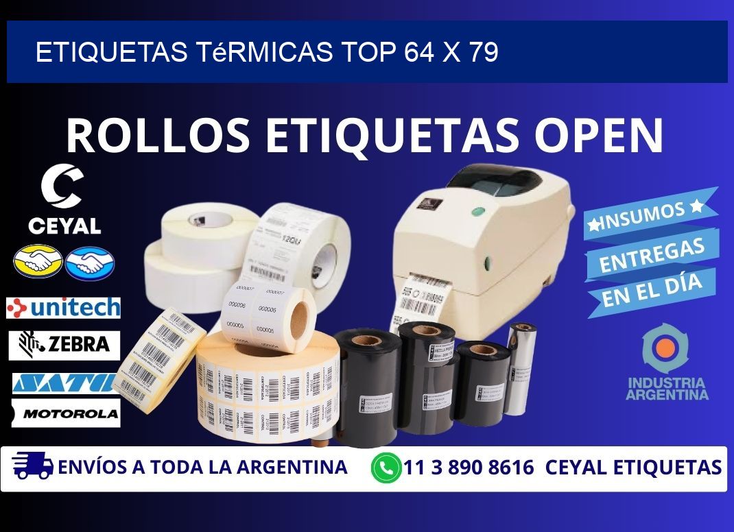 etiquetas Térmicas top 64 x 79