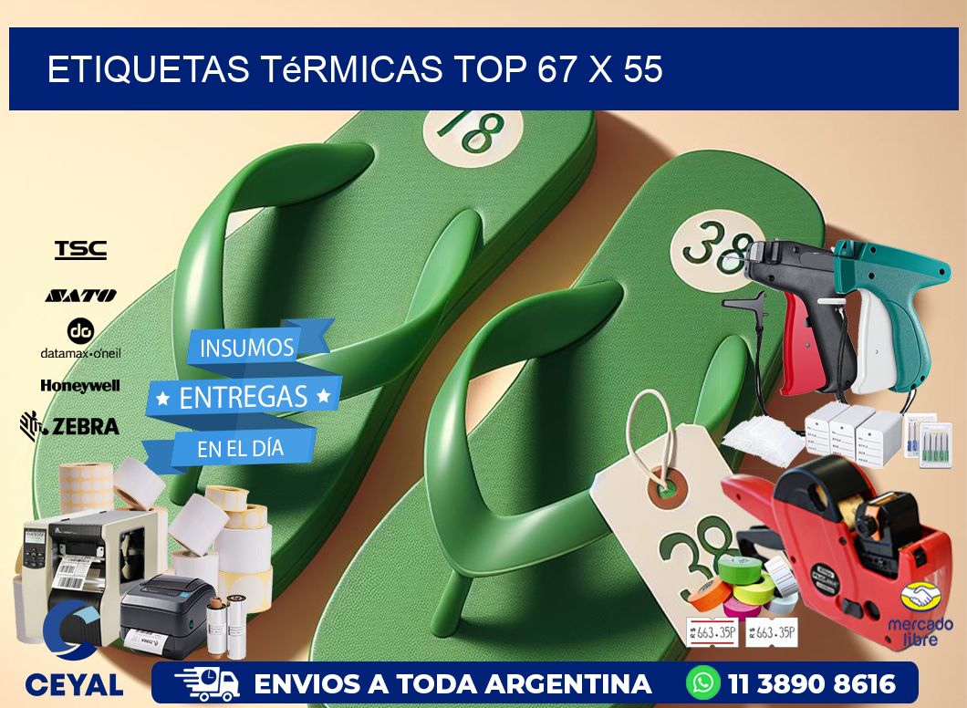 etiquetas Térmicas top 67 x 55