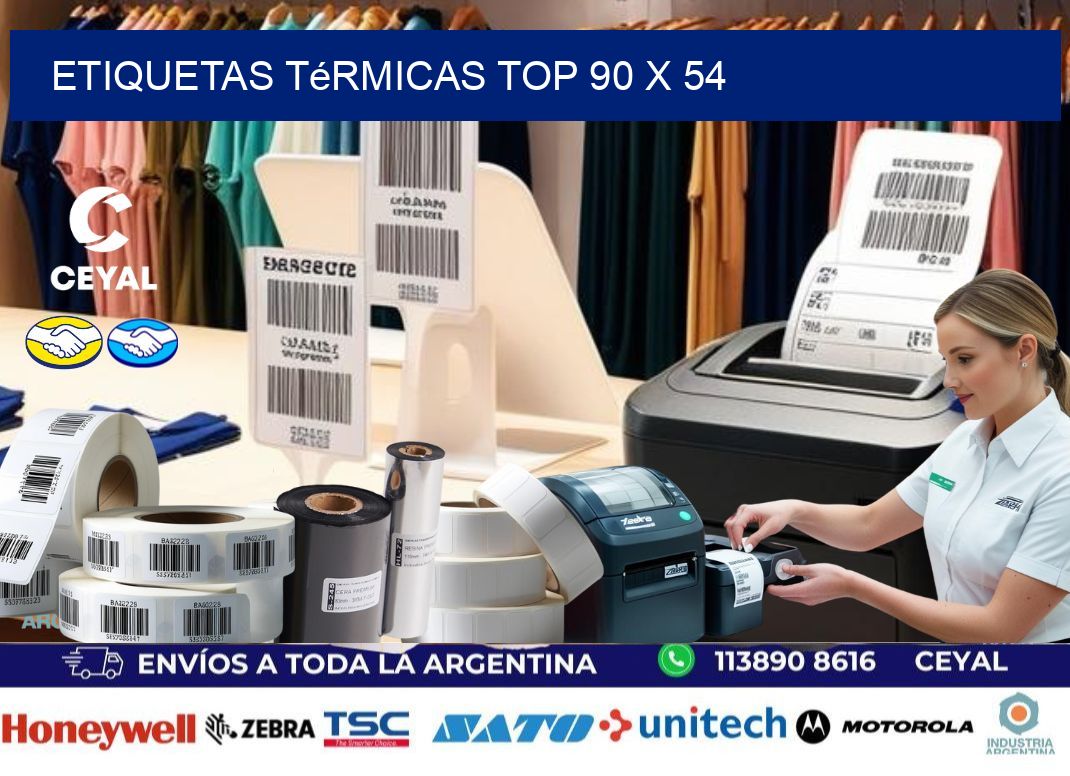 etiquetas Térmicas top 90 x 54