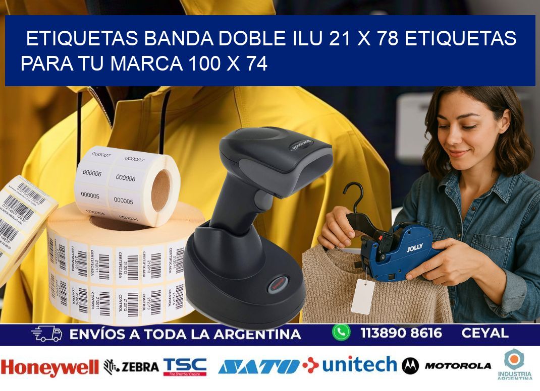 etiquetas banda doble ilu 21 x 78 etiquetas para tu marca 100 x 74
