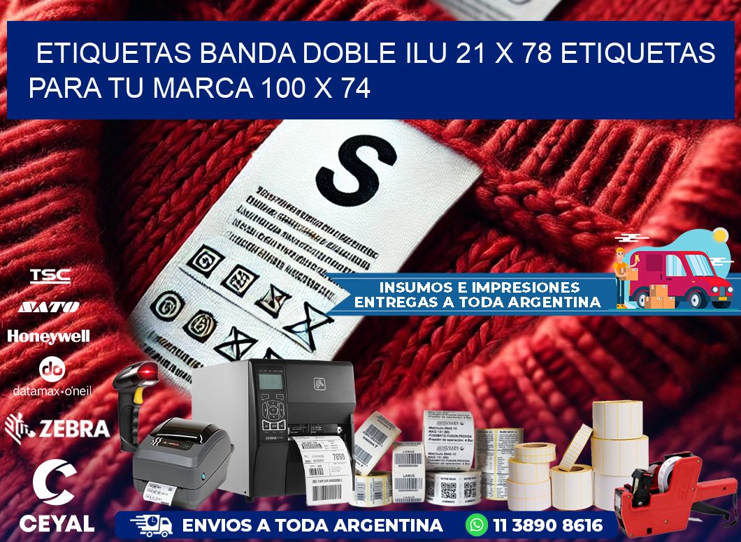 etiquetas banda doble ilu 21 x 78 etiquetas para tu marca 100 x 74