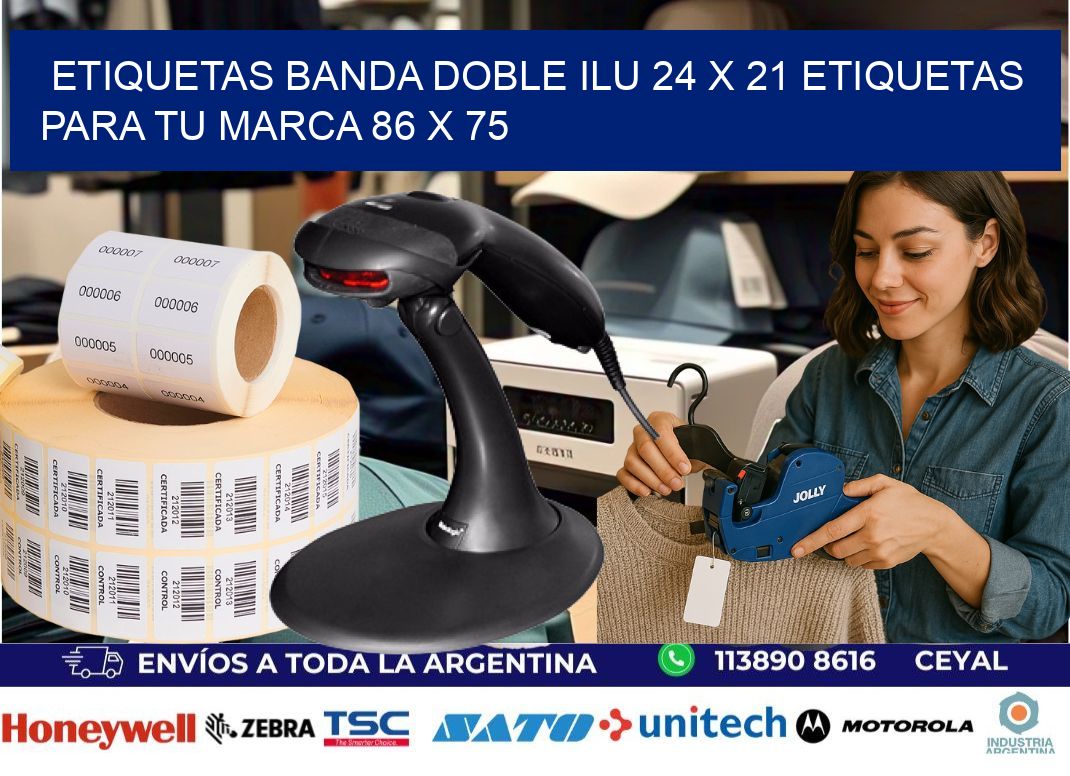etiquetas banda doble ilu 24 x 21 etiquetas para tu marca 86 x 75
