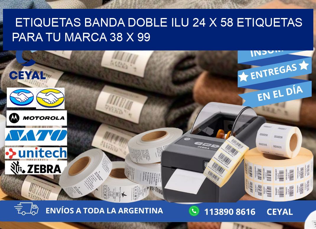 etiquetas banda doble ilu 24 x 58 etiquetas para tu marca 38 x 99