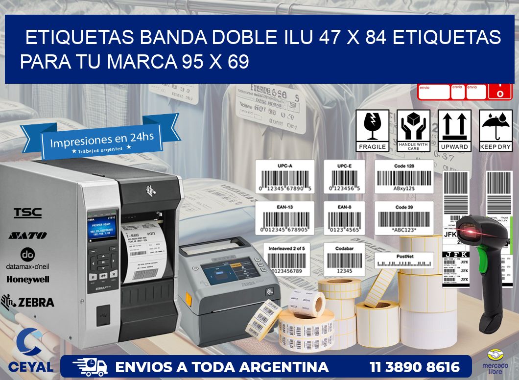 etiquetas banda doble ilu 47 x 84 etiquetas para tu marca 95 x 69