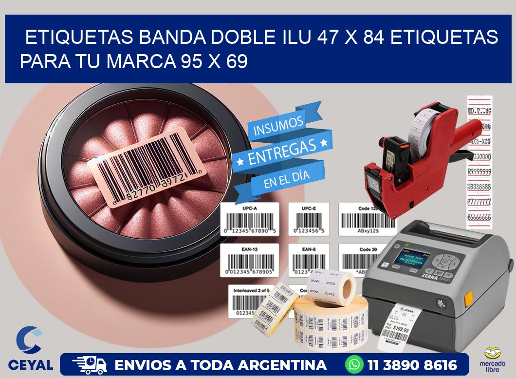 etiquetas banda doble ilu 47 x 84 etiquetas para tu marca 95 x 69