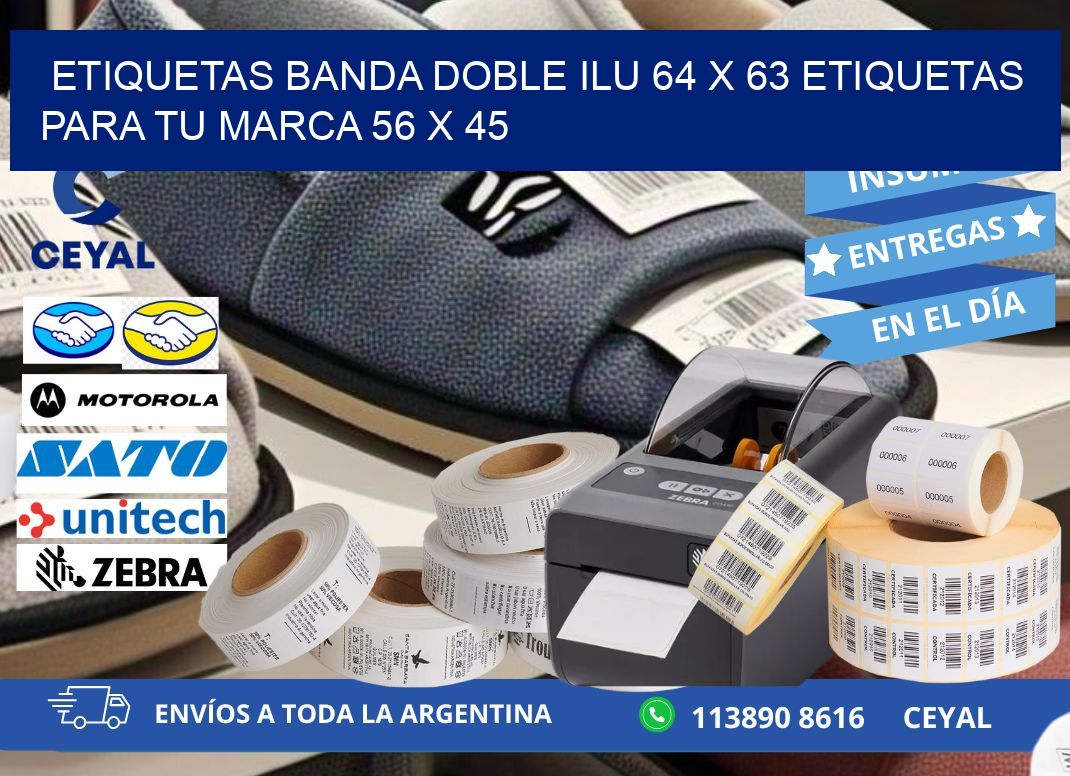 etiquetas banda doble ilu 64 x 63 etiquetas para tu marca 56 x 45