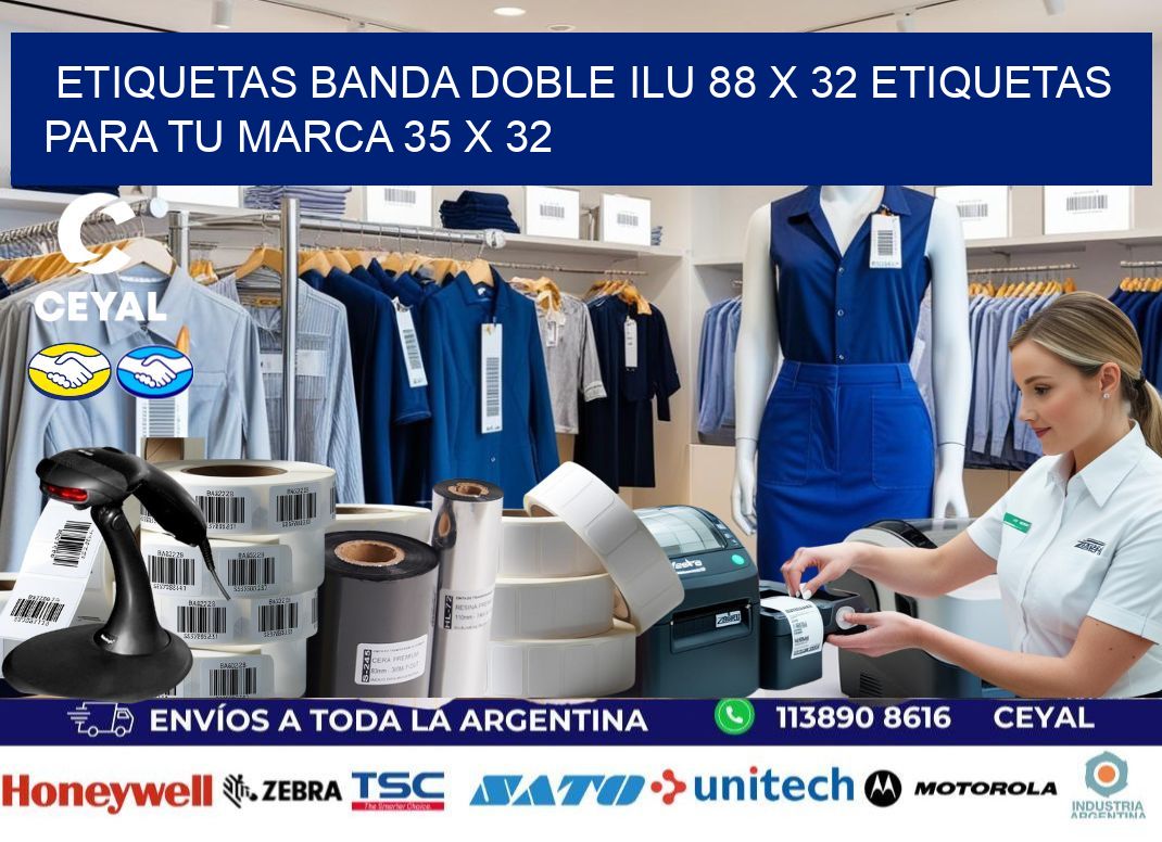 etiquetas banda doble ilu 88 x 32 etiquetas para tu marca 35 x 32