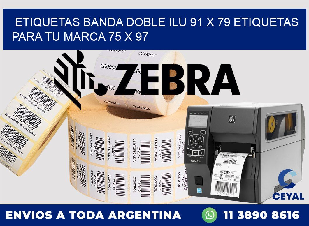 etiquetas banda doble ilu 91 x 79 etiquetas para tu marca 75 x 97