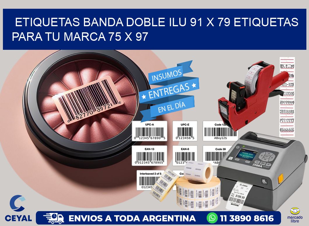 etiquetas banda doble ilu 91 x 79 etiquetas para tu marca 75 x 97