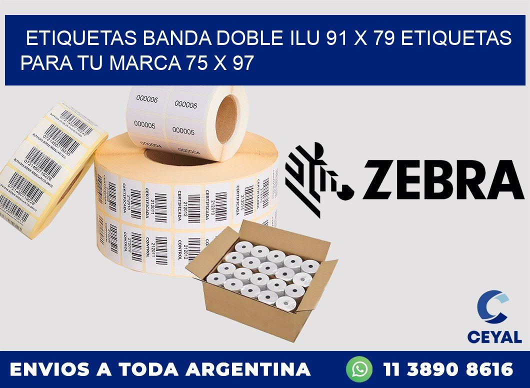 etiquetas banda doble ilu 91 x 79 etiquetas para tu marca 75 x 97