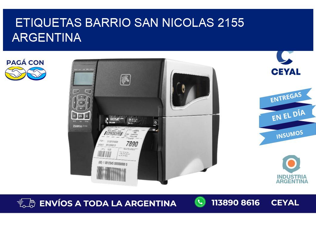 etiquetas barrio san nicolas 2155 argentina