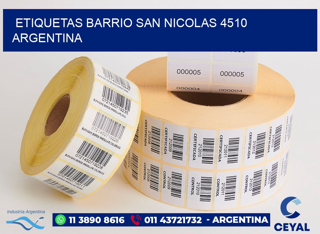 etiquetas barrio san nicolas 4510 argentina