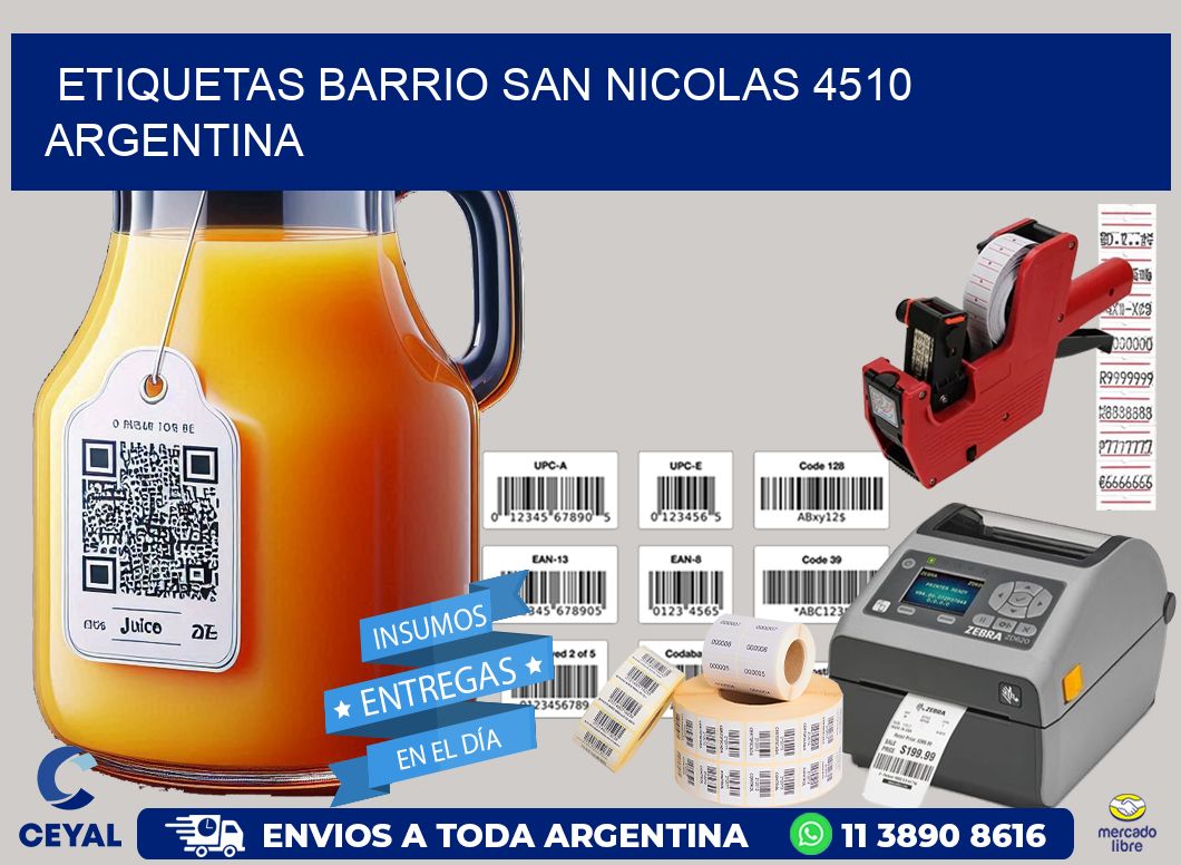 etiquetas barrio san nicolas 4510 argentina