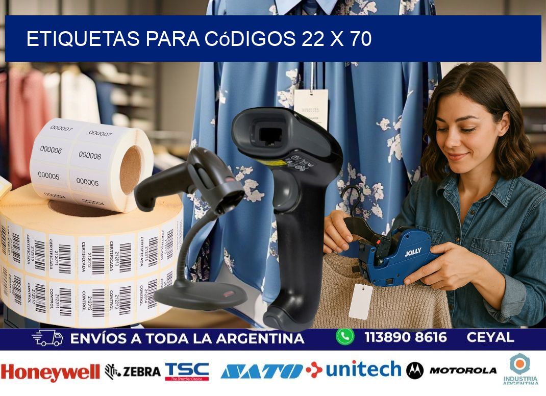 etiquetas para códigos 22 x 70