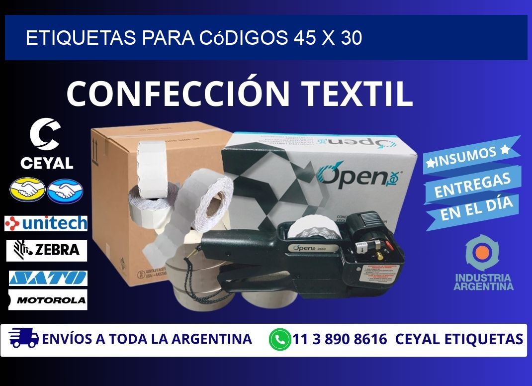 etiquetas para códigos 45 x 30