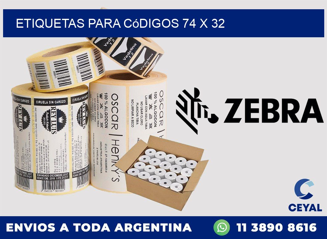 etiquetas para códigos 74 x 32