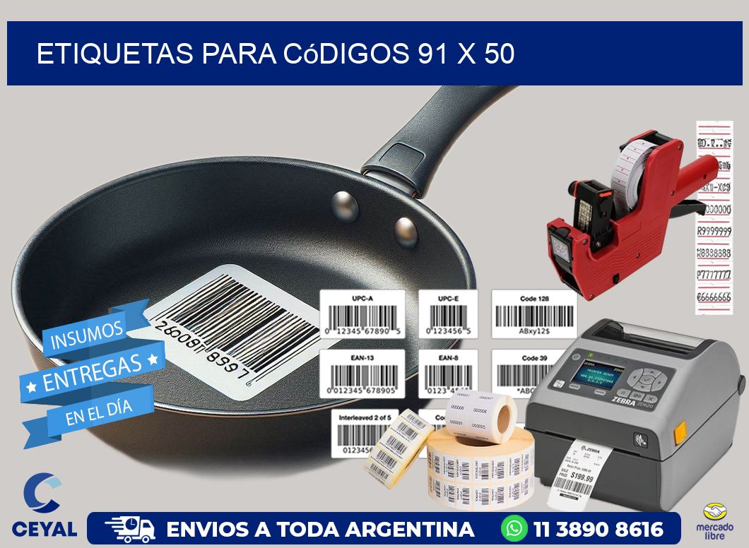 etiquetas para códigos 91 x 50