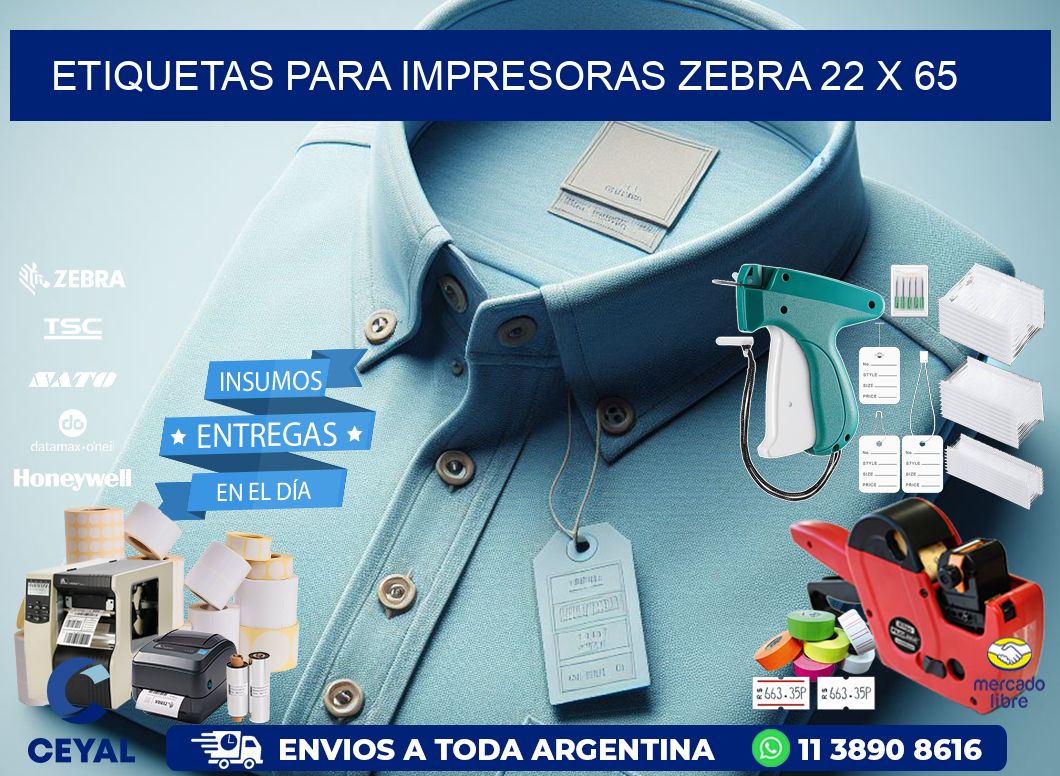 etiquetas para impresoras zebra 22 x 65