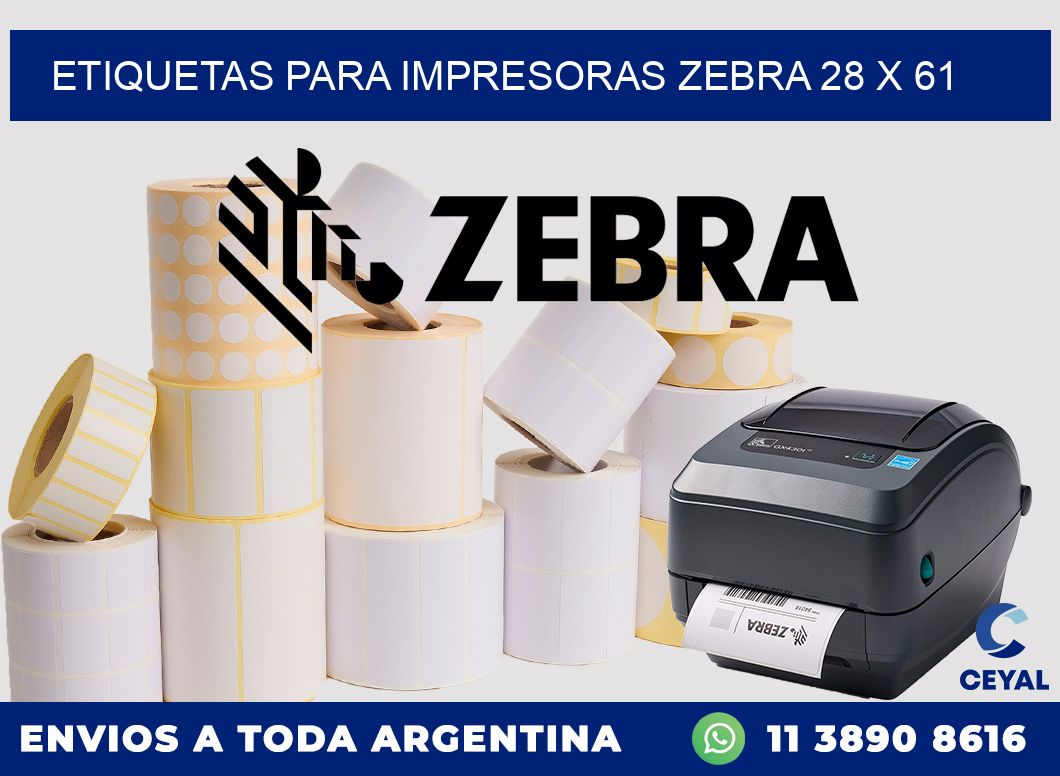 etiquetas para impresoras zebra 28 x 61