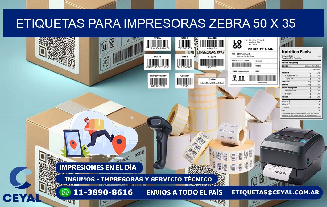 etiquetas para impresoras zebra 50 x 35
