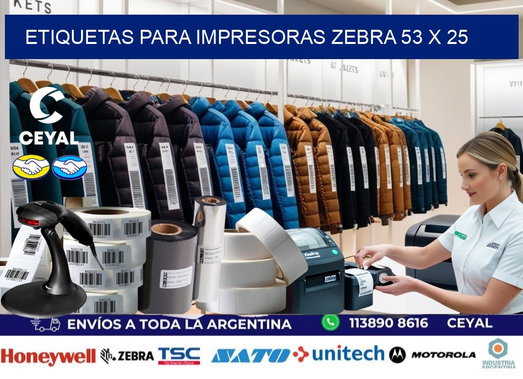 etiquetas para impresoras zebra 53 x 25