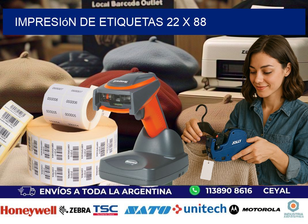 impresión de etiquetas 22 x 88