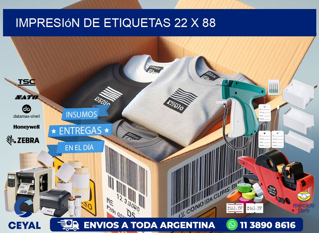impresión de etiquetas 22 x 88