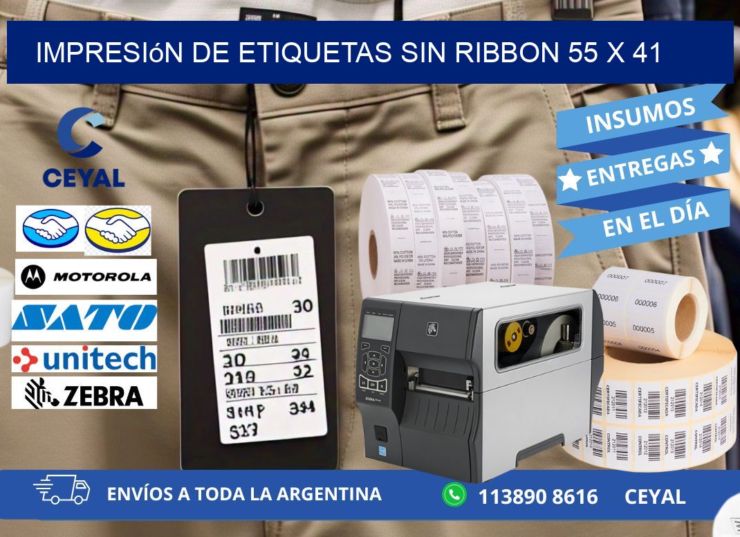 impresión de etiquetas sin ribbon 55 x 41