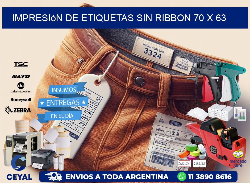 impresión de etiquetas sin ribbon 70 x 63