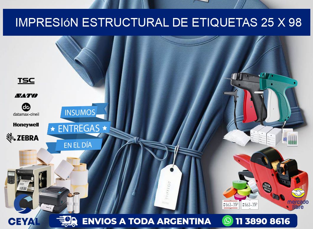 impresión estructural de etiquetas 25 x 98