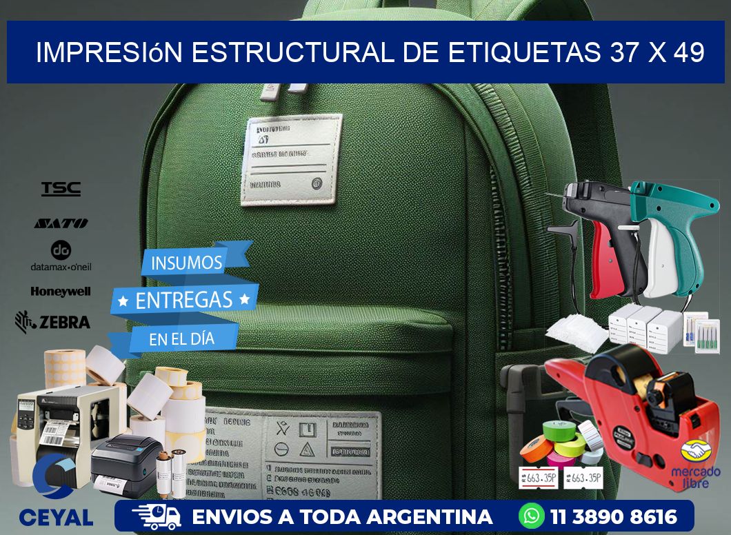impresión estructural de etiquetas 37 x 49