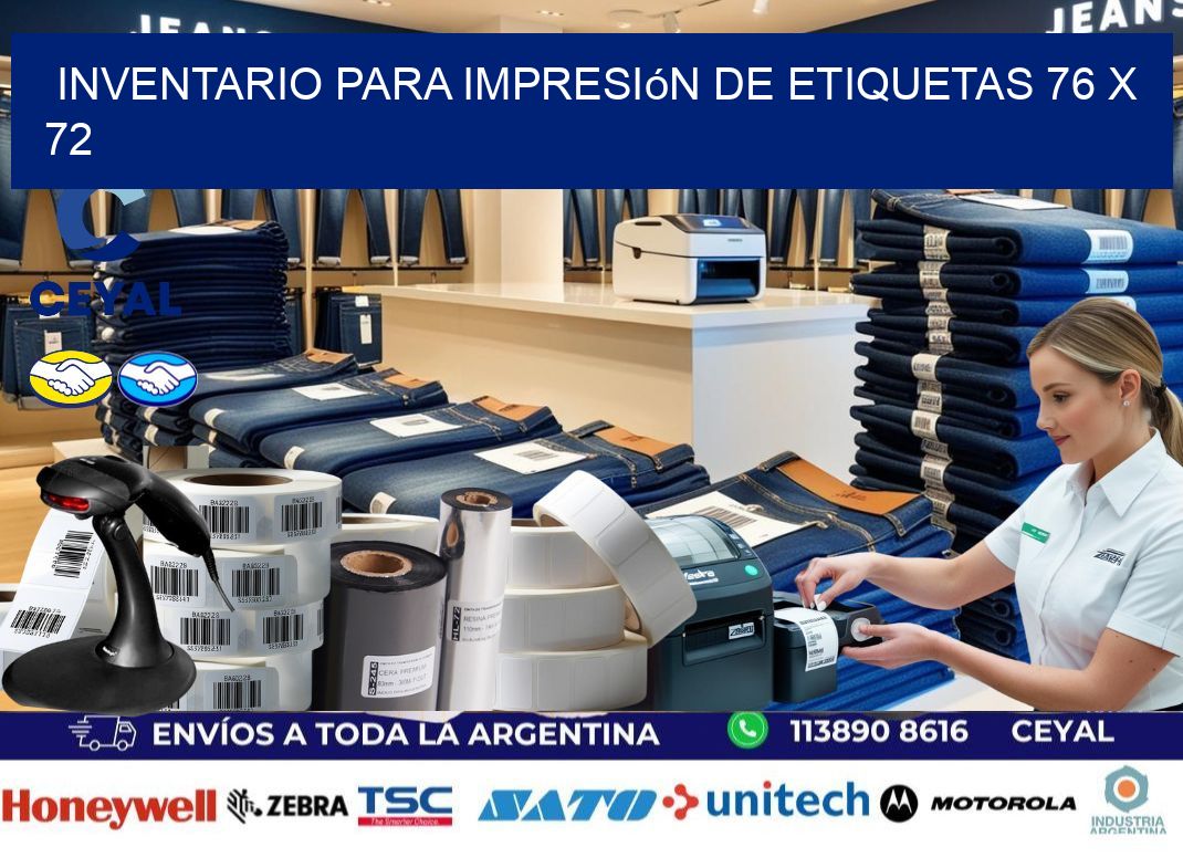 inventario para impresión de etiquetas 76 x 72