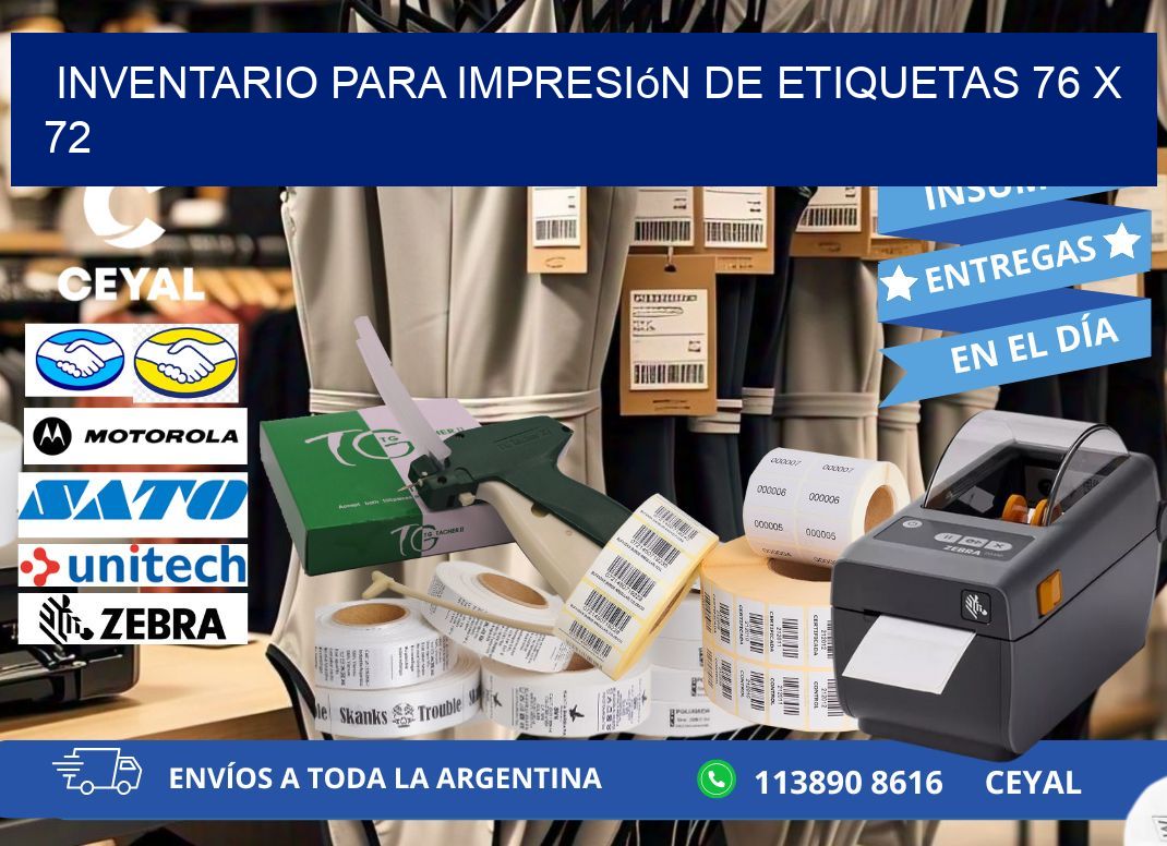 inventario para impresión de etiquetas 76 x 72