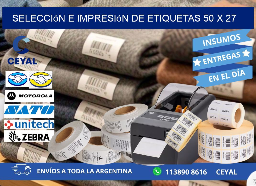selección e impresión de etiquetas 50 x 27
