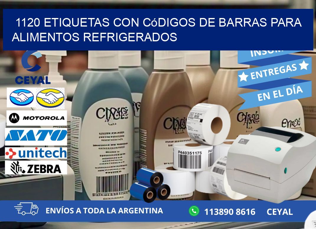 1120 Etiquetas con códigos de barras para alimentos refrigerados