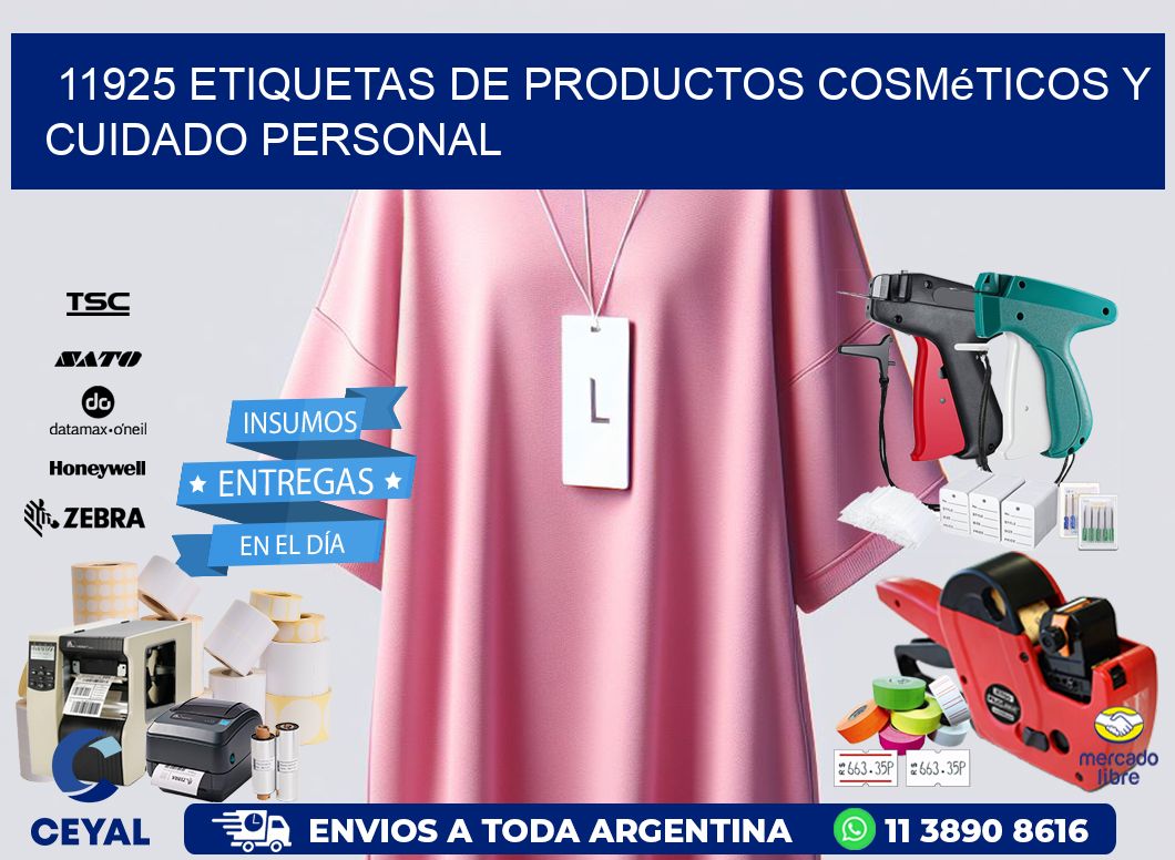 11925 Etiquetas de productos cosméticos y cuidado personal