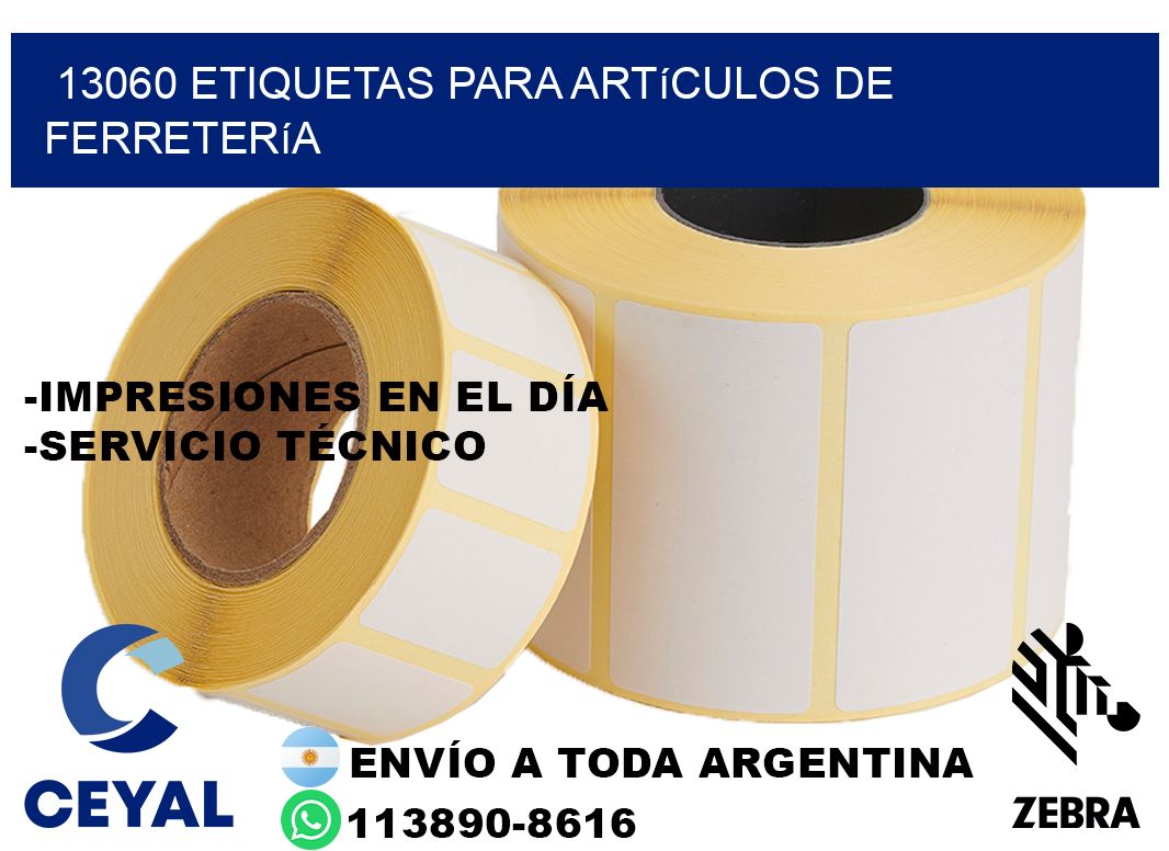 13060 Etiquetas para artículos de ferretería