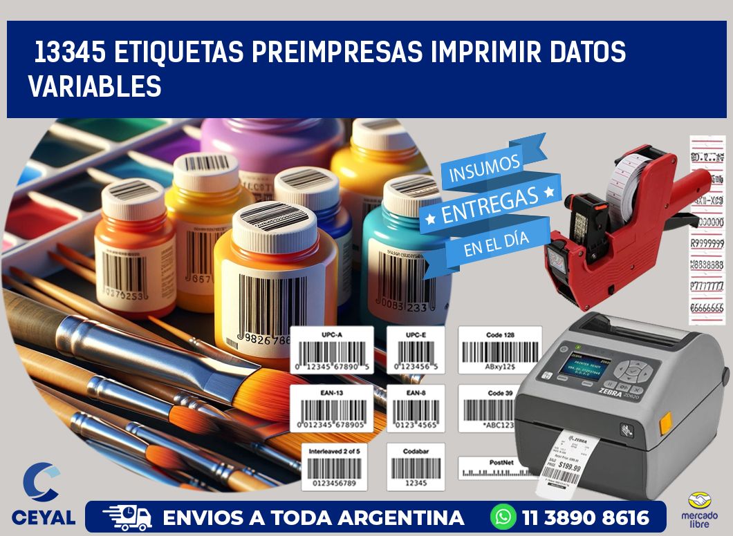 13345 Etiquetas preimpresas imprimir datos variables