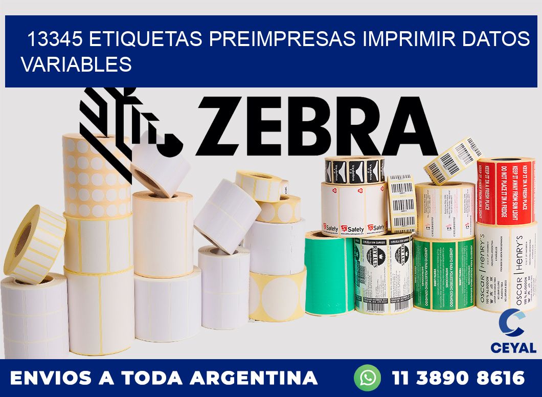 13345 Etiquetas preimpresas imprimir datos variables